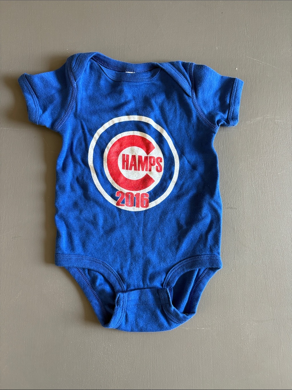 Champs 2016 Baseball Graphic Baby Bodysuit Royal Blue 12 Months